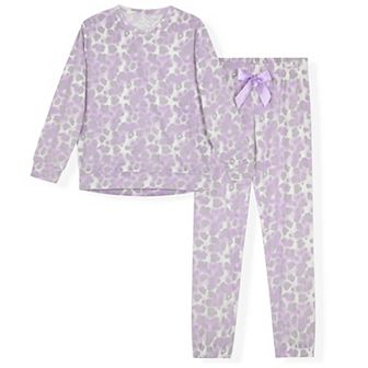 Sleep On It Girls 2 pc Velour Pajama Top and Pajama Pant Sleep Set