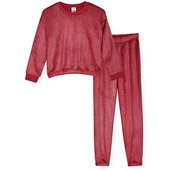 Sleep On It Girls Novelty Fleece 2 pc Long-Sleeved Pajama Top and Pajama Pant Sleep Set