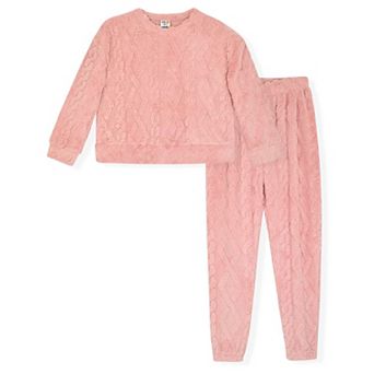 Sleep On It Girls Novelty Fleece 2 pc Long-Sleeved Pajama Top and Pajama Pant Sleep Set