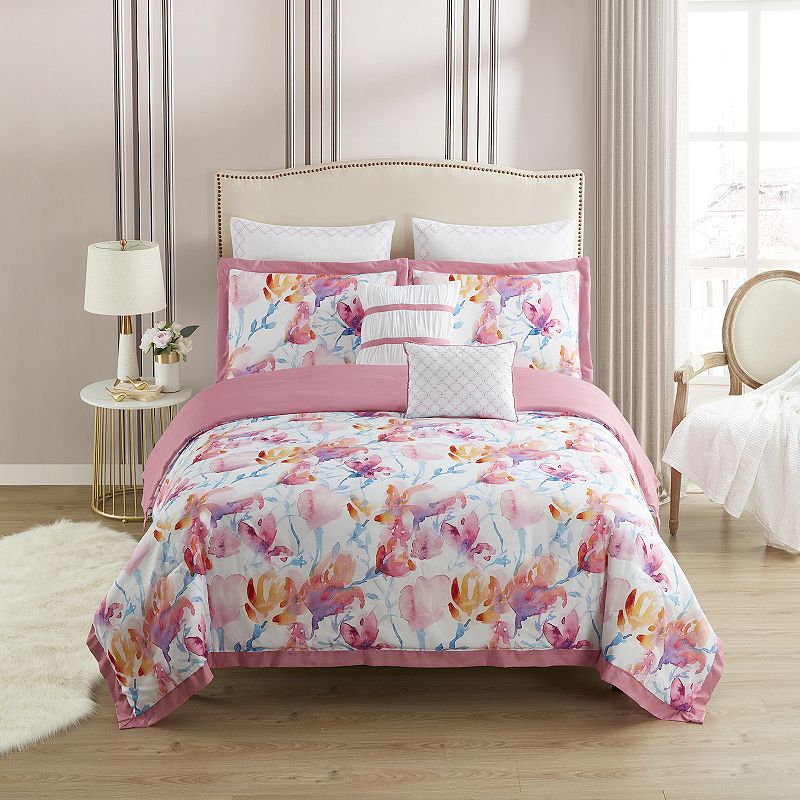 Sweet Home Collection Melrose Floral Comforter Set, Multicolor, Queen