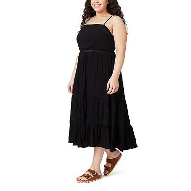 Juniors' Plus Size WallFlower Adele Tiered Maxi Dress