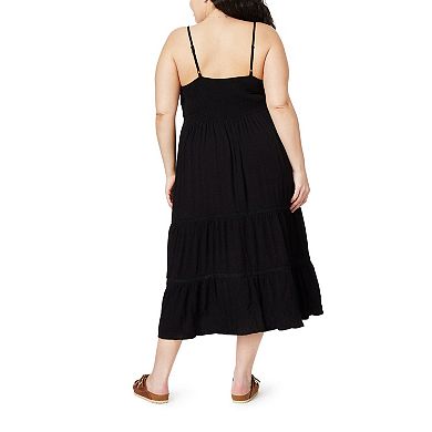 Juniors' Plus Size WallFlower Adele Tiered Maxi Dress