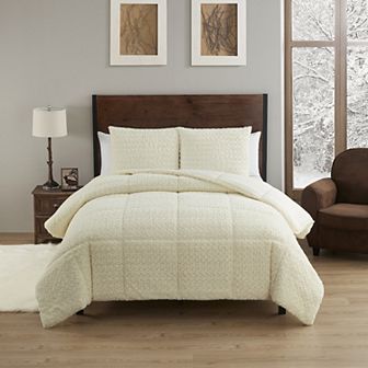Sweet Home Collection Mika Faux Fur Comforter Set with Shams