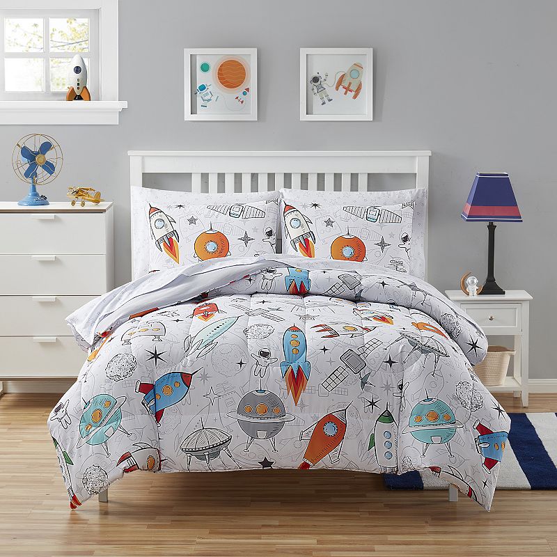 Sweet Home Collection Kids Outer Space Comforter & Sheet Set, Multicolor, 