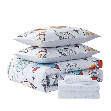 Sweet Home Collection Kid's Outer Space Comforter & Sheet Set