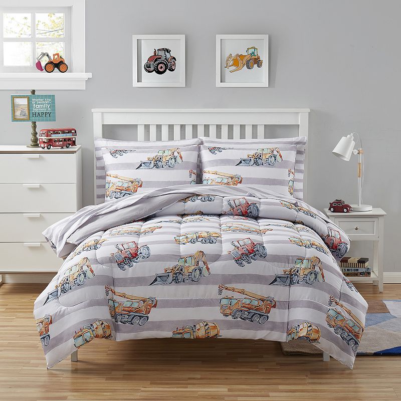 Sweet Home Collection Kids Trucks Comforter & Sheet Set, Multicolor, Twin