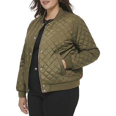 Plus Size Levi's® Quilted Sherpa Diamond Bomber Jacket