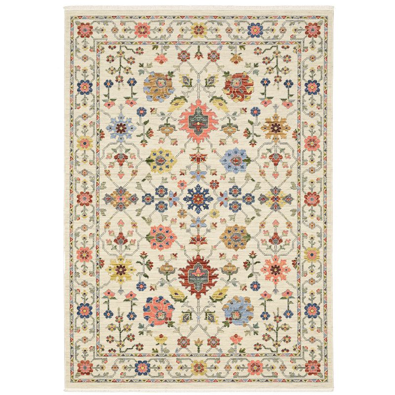 StyleHaven Lawson Traditional Floral Indoor Area Rug, White, 10X13 Ft