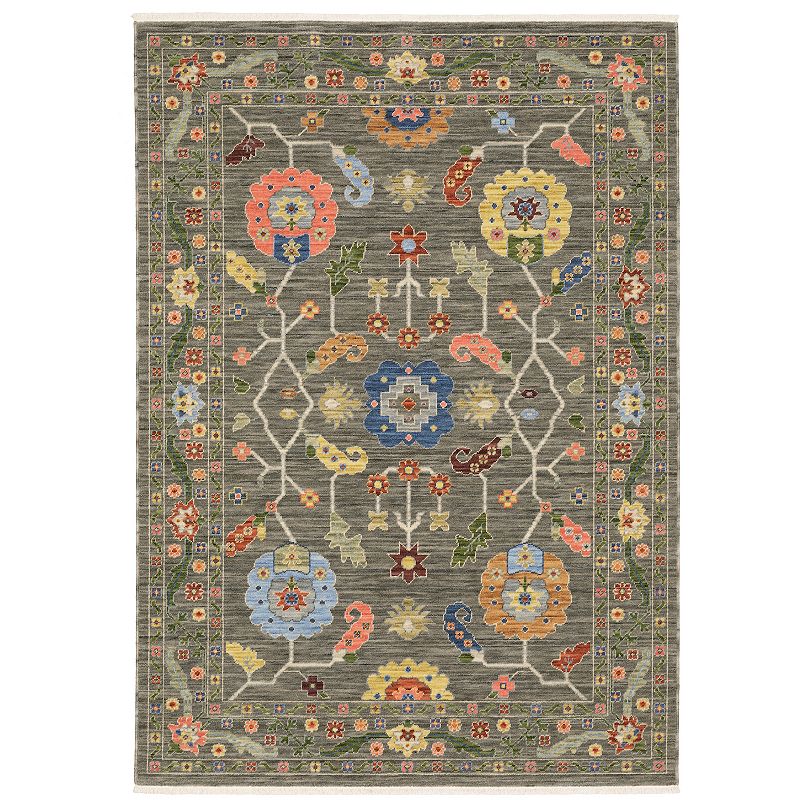 StyleHaven Lawson Traditional Bordered Indoor Area Rug, Grey, 8X11 Ft