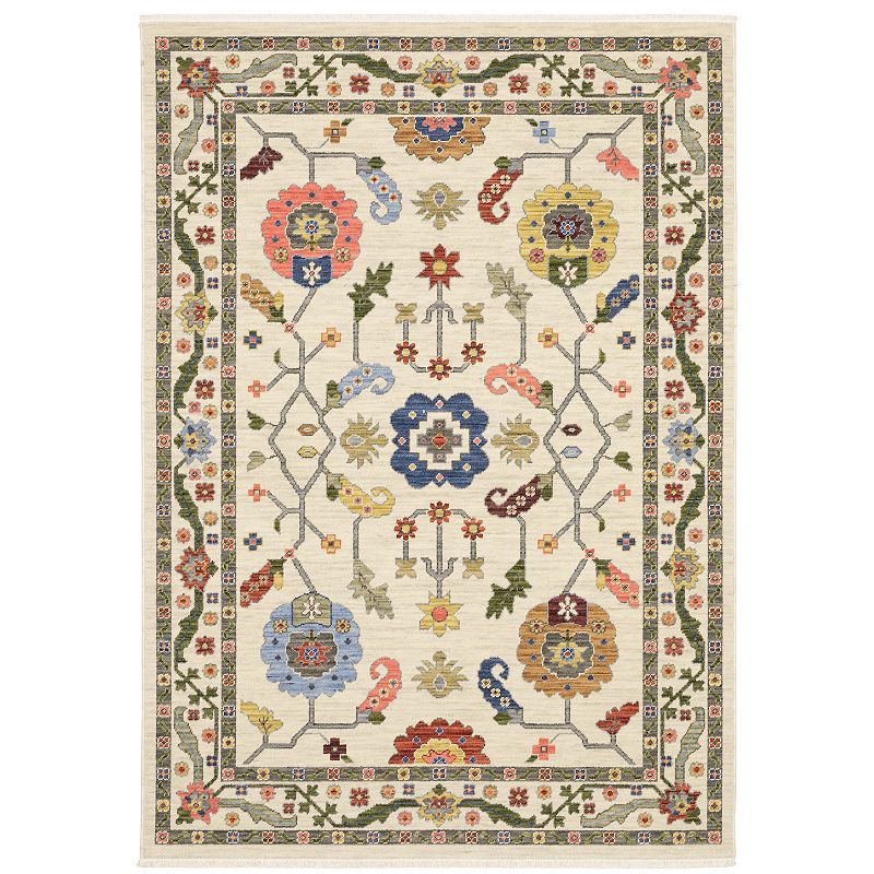 StyleHaven Lawson Traditional Bordered Indoor Area Rug, White, 10X13 Ft