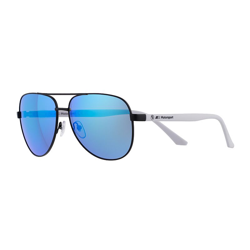 BMW Motorsport Mirrored Aviator Sunglasses, Size: Medium, Grey
