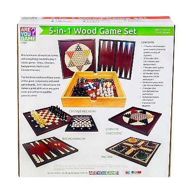 5-in-1 Wood Game Set