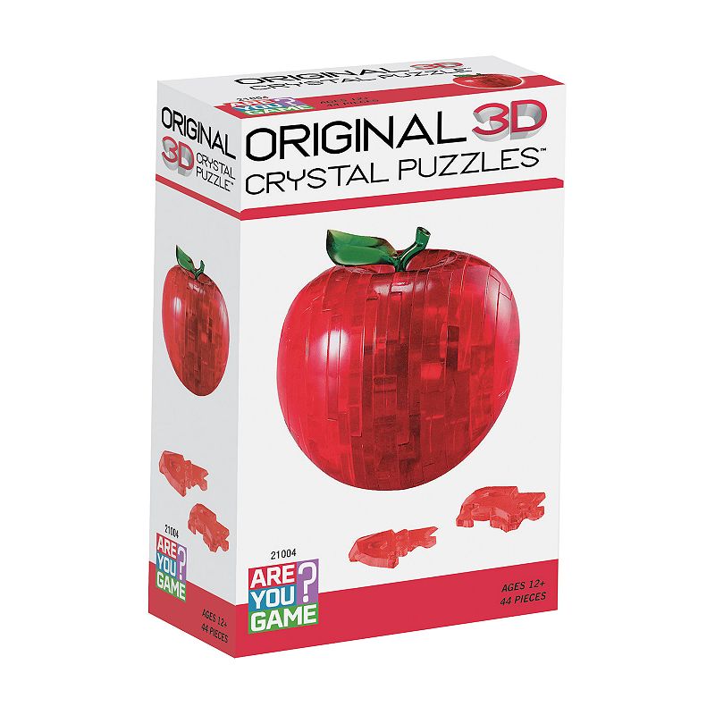 3D Apple 44-Piece Crystal Puzzle, Multicolor