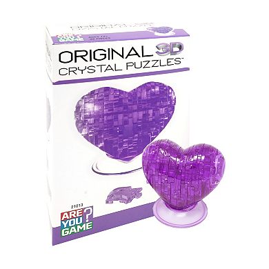 AreYouGame 46-Piece 3D Purple Heart Crystal Puzzle