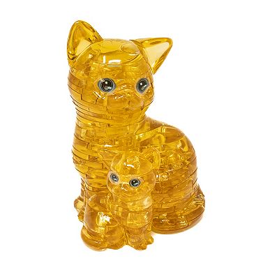 AREYOUGAMECOM 49-Piece 3D Crystal Gold Cat & Kitten Puzzle