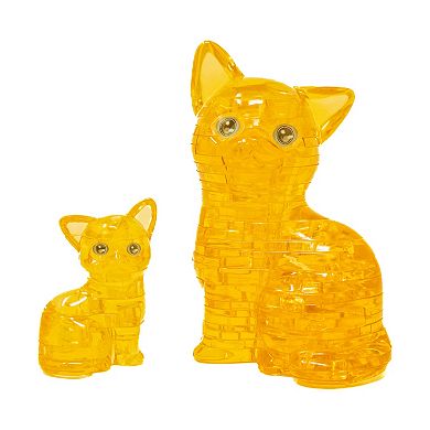 AREYOUGAMECOM 49-Piece 3D Crystal Gold Cat & Kitten Puzzle