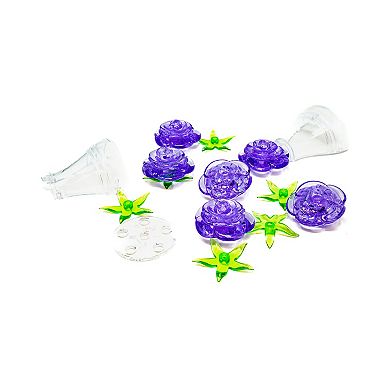 AREYOUGAMECOM 47-Piece 3D Crystal Purple Roses in a Vase Puzzle