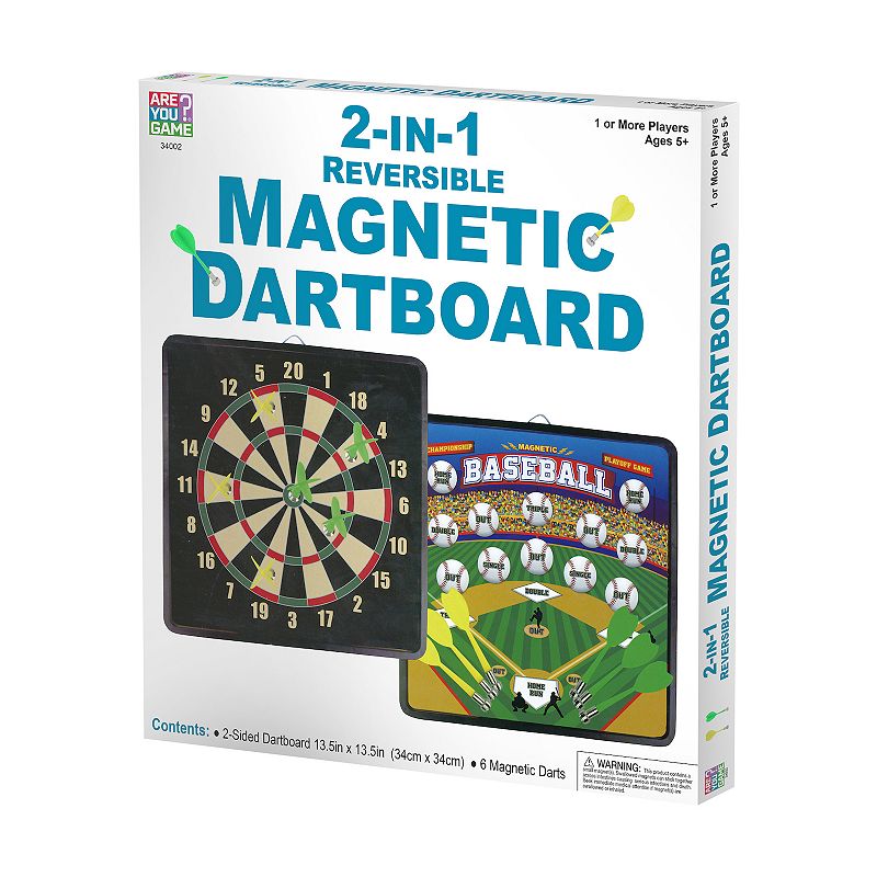 2-in-1 Reversible Magnetic Dartboard, Multicolor