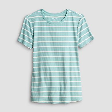 Women's Nine West Fitted Ribbed Crewneck Top