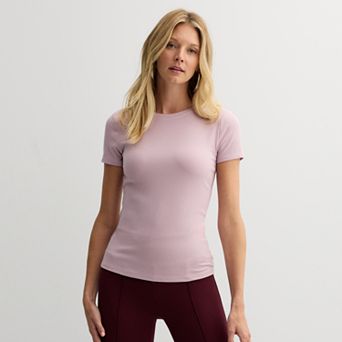 Women's Nine West Fitted Ribbed Crewneck Top