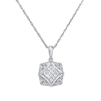 Irena Park 10k White Gold 1/2 Carat T.W. Diamond Pendant Necklace