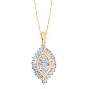 Irena Park 10k Gold 1 Carat T.W. Diamond Marquise Pendant Necklace