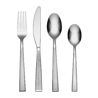 Cambridge Bromwell Mirror 16-pc. Flatware Set with Chrome Storage Caddy
