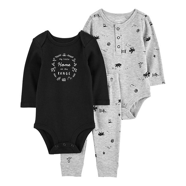 Carter's Child of Mine Baby Boy Hooded Long Sleeve Shirt and Pant Outfit  Set, 4 piece, 0 - 24 Months