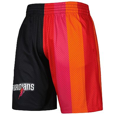 Men's Mitchell & Ness Black Miami Heat Hardwood Classics 2005 Split Swingman Shorts