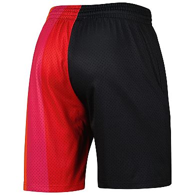 Men's Mitchell & Ness Black Miami Heat Hardwood Classics 2005 Split Swingman Shorts