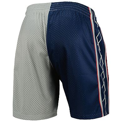 Men's Mitchell & Ness Navy/Silver New Jersey Nets Hardwood Classics 2006 Split Swingman Shorts