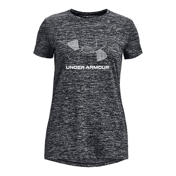 Girls 7-16 Under Armour Tech&trade; Twist Big Logo Tee - Black (SMALL)