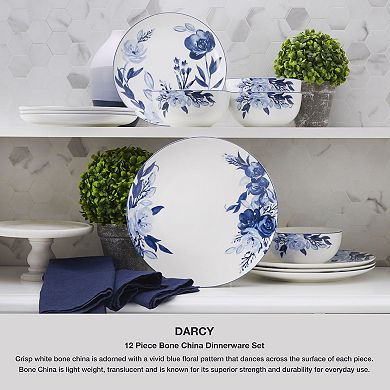 Mikasa Darcy 12-Piece Bone China Dinnerware Set