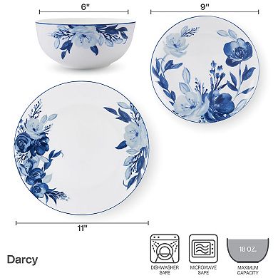 Mikasa Darcy 12-Piece Bone China Dinnerware Set