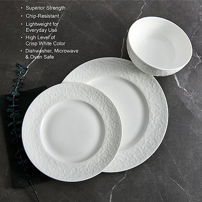 Mikasa Embossed Parchment 18 Piece Bone China Dinnerware Set