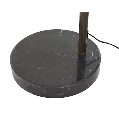 FC Design Modern 81" Tall Standing Adjustable Arched Floor Lamp with Drum Shade and Marble Base