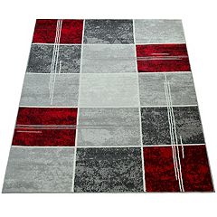 Paco Home Modern Area Rug for Living Room Classic Design with Border Red 2'  x 3'3 2' x 3' Grey Rectangle 