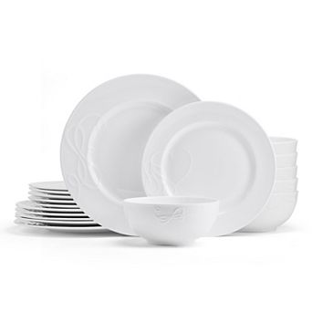 Mikasa Embossed Love Story 18 pc Bone China Dinnerware Set