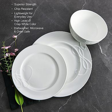 Mikasa Embossed Love Story 18-Piece Bone China Dinnerware Set