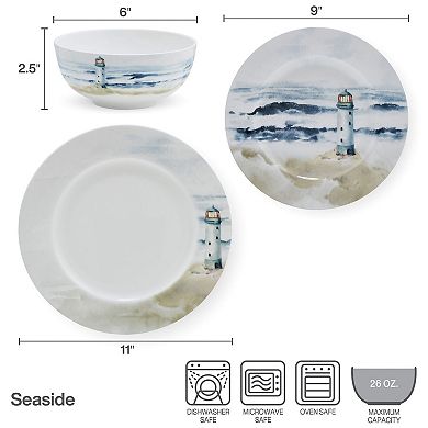 Mikasa Seaside 12-Piece Bone China Dinnerware Set