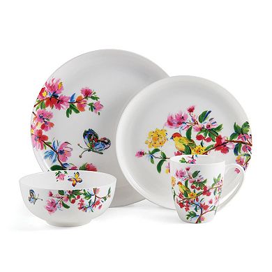 Mikasa Butterfly Garden 16-Piece Bone China Dinnerware Set