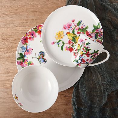 Mikasa Butterfly Garden 16-Piece Bone China Dinnerware Set