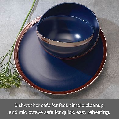 Mikasa Miller Blue 12-Piece Stoneware Dinnerware Set
