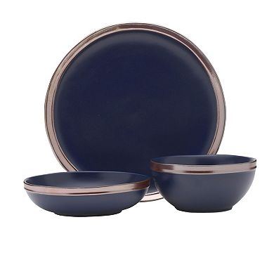 Mikasa Miller Blue 12-Piece Stoneware Dinnerware Set