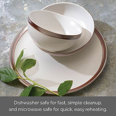 Mikasa Miller White 12-Piece Stoneware Dinnerware Set