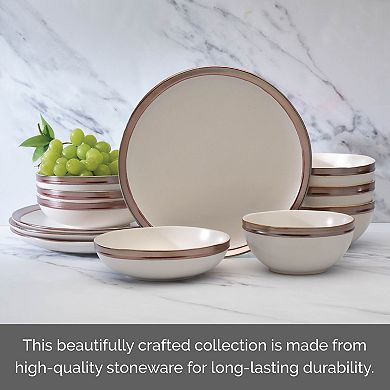 Mikasa Miller White 12-Piece Stoneware Dinnerware Set