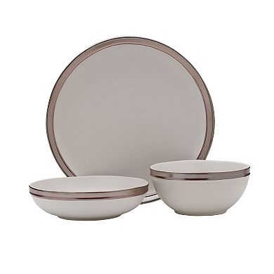 Mikasa Miller White 12-Piece Stoneware Dinnerware Set