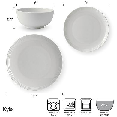 Mikasa Kyler 12-Piece Bone China Dinnerware Set