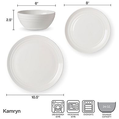Mikasa Kamryn 12-Piece Vegan Bone Dinnerware Set