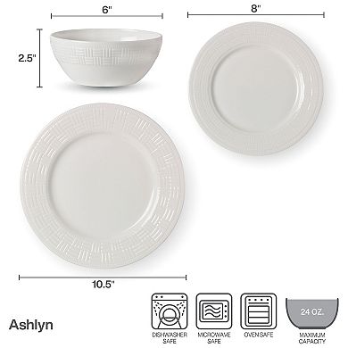 Mikasa Ashlyn 12-Piece Vegan Bone Dinnerware Set